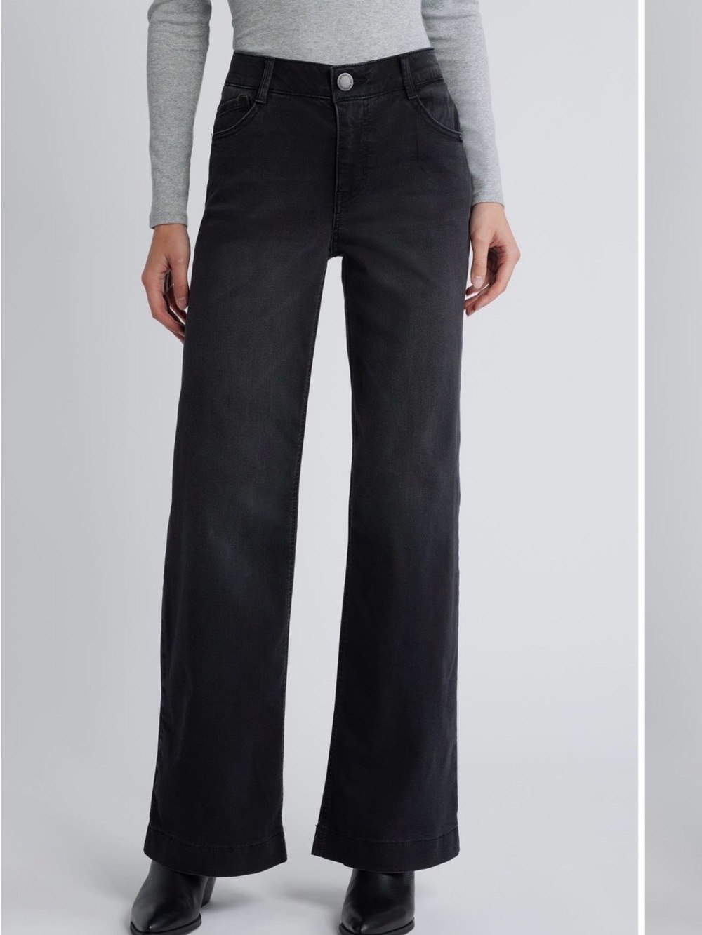 Wit & Wisdom Sam High-Waist Wide Leg Jeans - Black